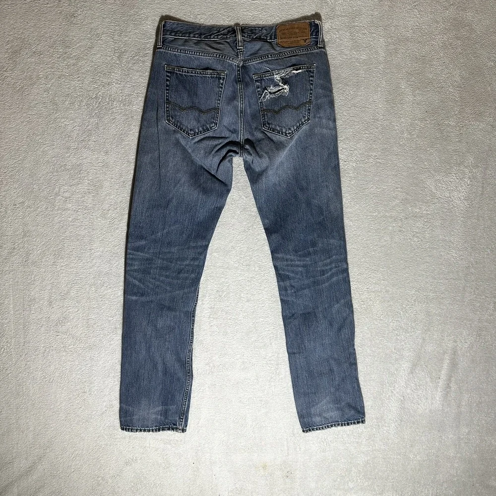American Eagle Outfitters‎ Distressed Patchwork Jeans Mens 29x32 Blue Straight